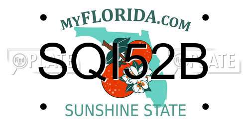 SQI52B Florida License Plate