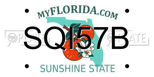 SQI57B Florida License Plate