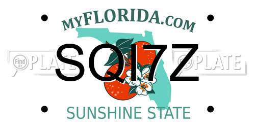 SQI7Z Florida License Plate