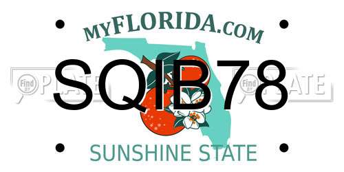 SQIB78 Florida License Plate