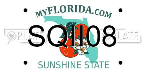 SQII08 Florida License Plate