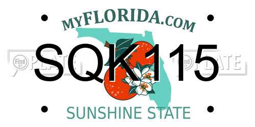 SQK115 Florida License Plate