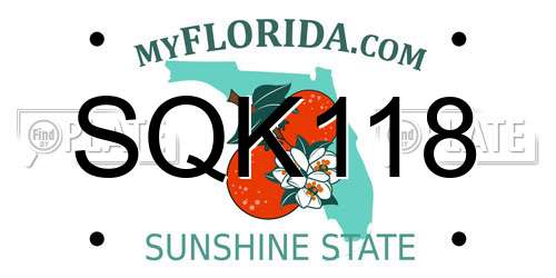 SQK118 Florida License Plate