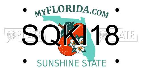 SQKI18 Florida License Plate