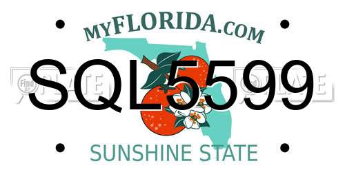 SQL5599 Florida License Plate