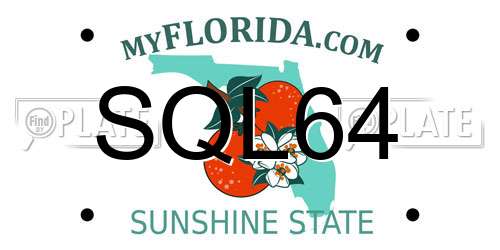 SQL64 Florida License Plate