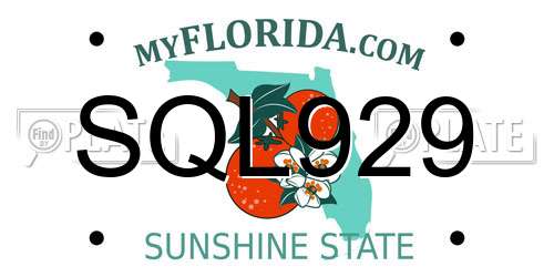 SQL929 Florida License Plate