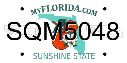 SQM5048 Florida License Plate