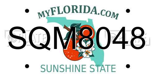 SQM8048 Florida License Plate