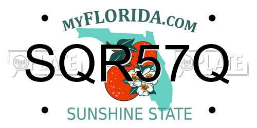 SQR57Q Florida License Plate