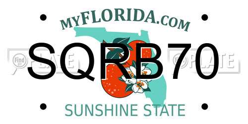 SQRB70 Florida License Plate