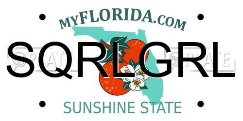 SQRLGRL Florida License Plate