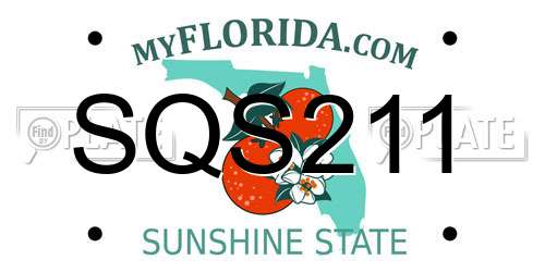 SQS211 Florida License Plate