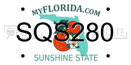 SQS280 Florida License Plate