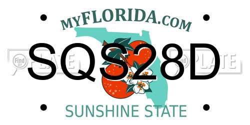 SQS28D Florida License Plate