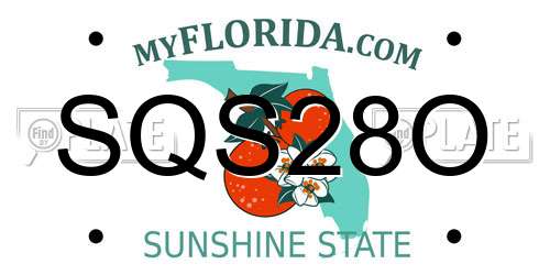 SQS28O Florida License Plate