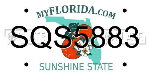SQS5883 Florida License Plate
