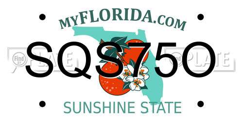 SQS75O Florida License Plate