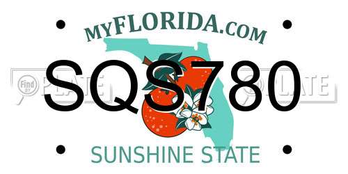 SQS780 Florida License Plate