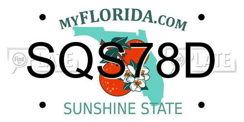 SQS78D Florida License Plate