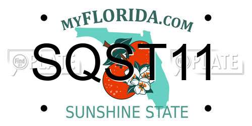 SQST11 Florida License Plate