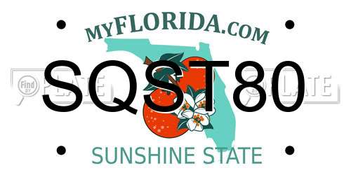 SQST80 Florida License Plate
