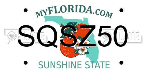 SQSZ50 Florida License Plate