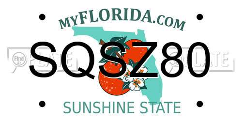 SQSZ80 Florida License Plate