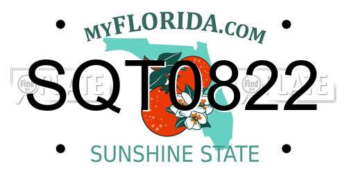 SQT0822 Florida License Plate