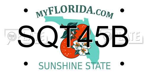 SQT45B Florida License Plate