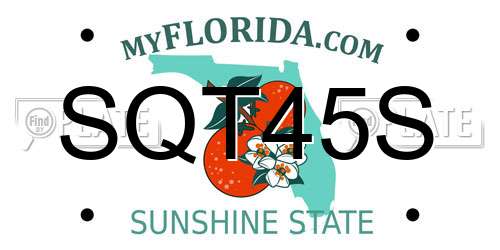 SQT45S Florida License Plate