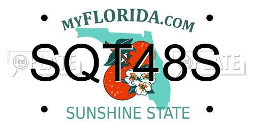 SQT48S Florida License Plate