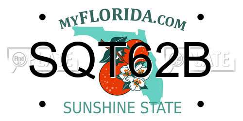SQT62B Florida License Plate