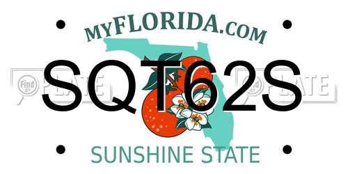 SQT62S Florida License Plate