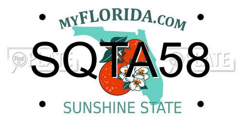 SQTA58 Florida License Plate