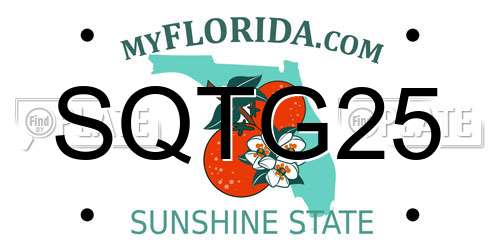SQTG25 Florida License Plate