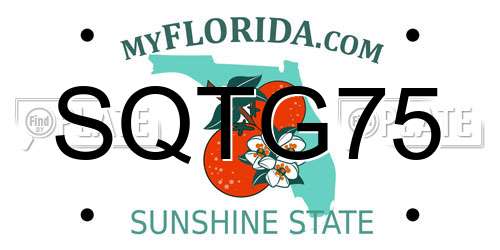SQTG75 Florida License Plate