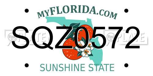 SQZ0572 Florida License Plate