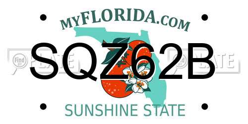 SQZ62B Florida License Plate