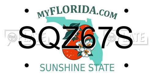 SQZ67S Florida License Plate