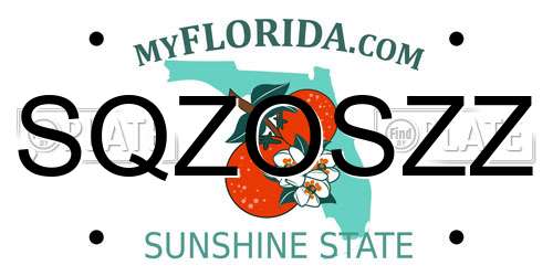 SQZOSZZ Florida License Plate