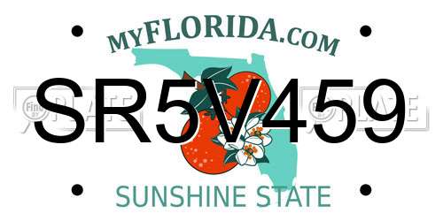 SR5V459 Florida License Plate