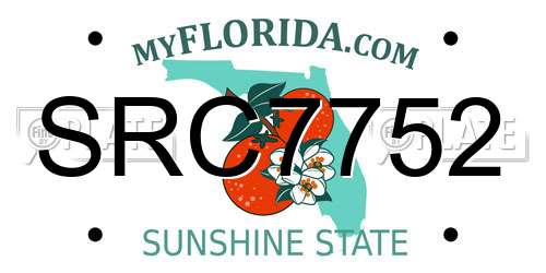 SRC7752 Florida License Plate