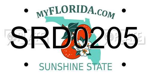 SRD0205 Florida License Plate