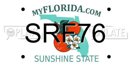 SRF76 Florida License Plate