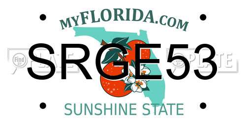SRGE53 Florida License Plate