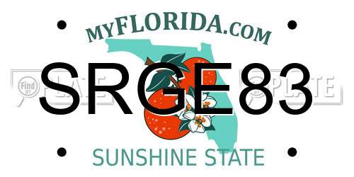 SRGE83 Florida License Plate