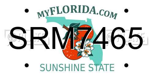 SRM7465 Florida License Plate