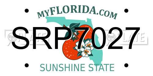 SRP7027 Florida License Plate