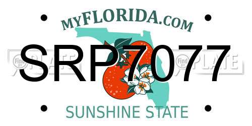 SRP7077 Florida License Plate
